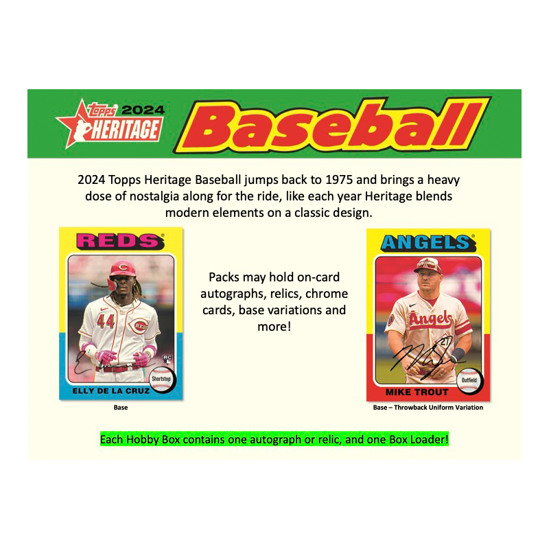 2024 Topps Heritage Baseball Hobby 12 Box Case