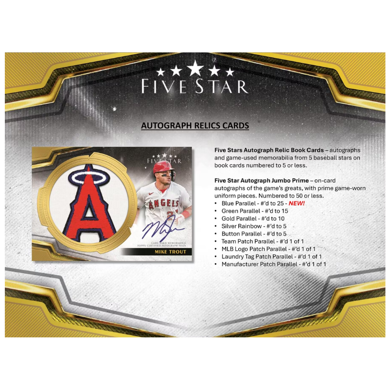 2024 Topps Five Star Baseball Hobby 8 Box Case