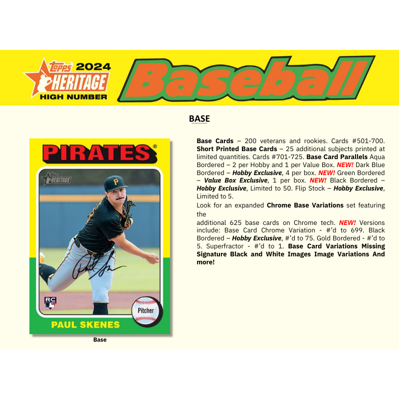 2024 Topps Heritage High Number Baseball Hobby Box