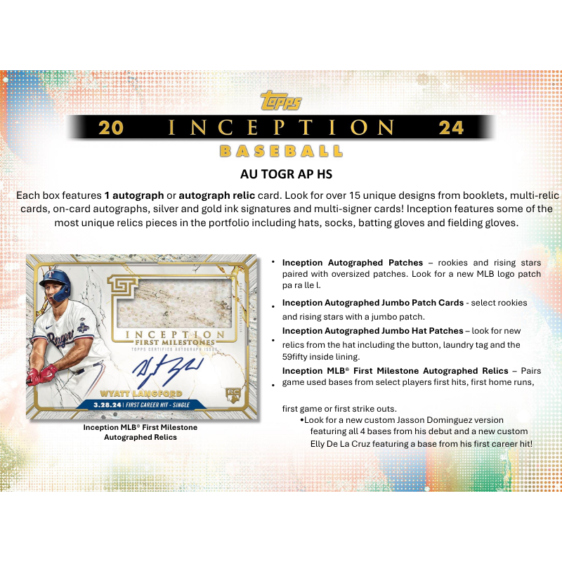 2024 Topps Inception Baseball Hobby Box