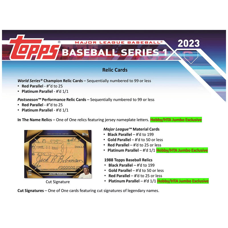 2023 Topps Series 1 Baseball Hobby Box