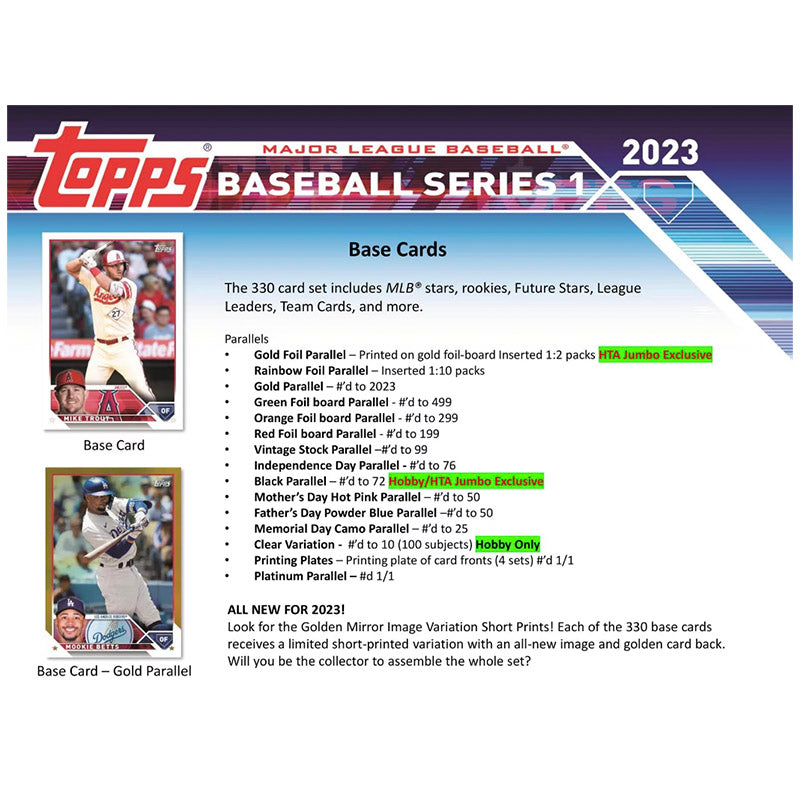 2023 Topps Series 1 Baseball Hobby Box